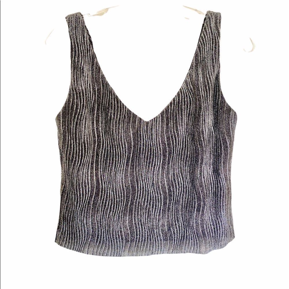 Andrea Polizzi Metallic Crop Tank Top